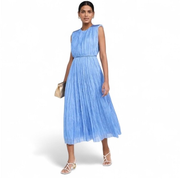 NWT Aje Midi Dress Pleated Blue 4 - Picture 12 of 12